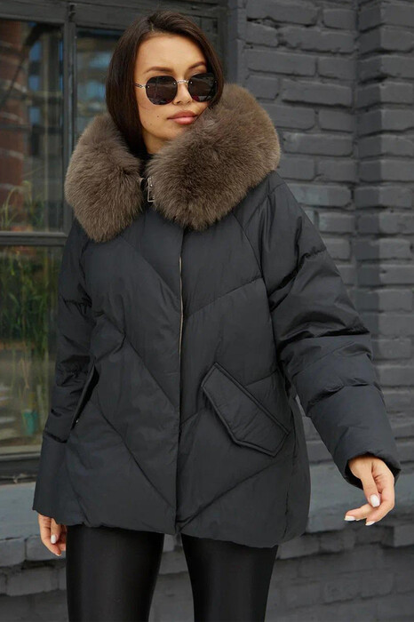 Пуховик Bogerner с огромным мехом и завязками