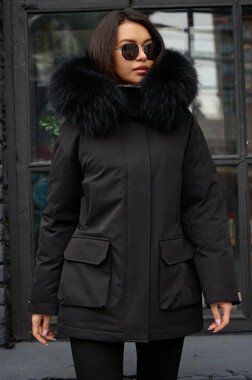 Пуховик Btn Button парка черная