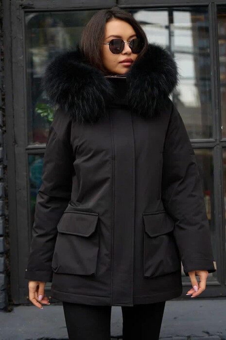 Пуховик Btn Button парка черная