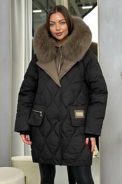 Теплый женский пуховик для морозной зимы черный