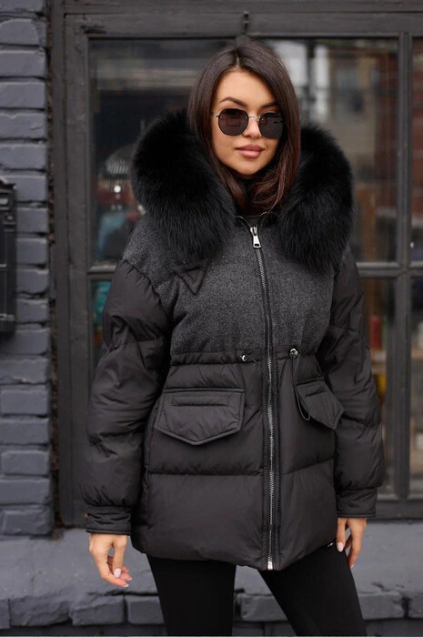 Модный пуховик Bogerner комбинированный