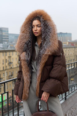 Пуховик Tannossto с мехом лисы