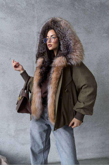 Пуховик бомбер зеленый Thomas Bieber