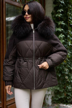 Пуховик Btn Button короткий с мехом