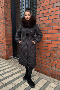 Длинный пуховик женский 2025 зима черный