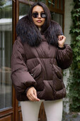 Коричневый пуховик женский Вотарун 2025