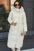 Длинный пуховик двухсторонний vivilona на зиму